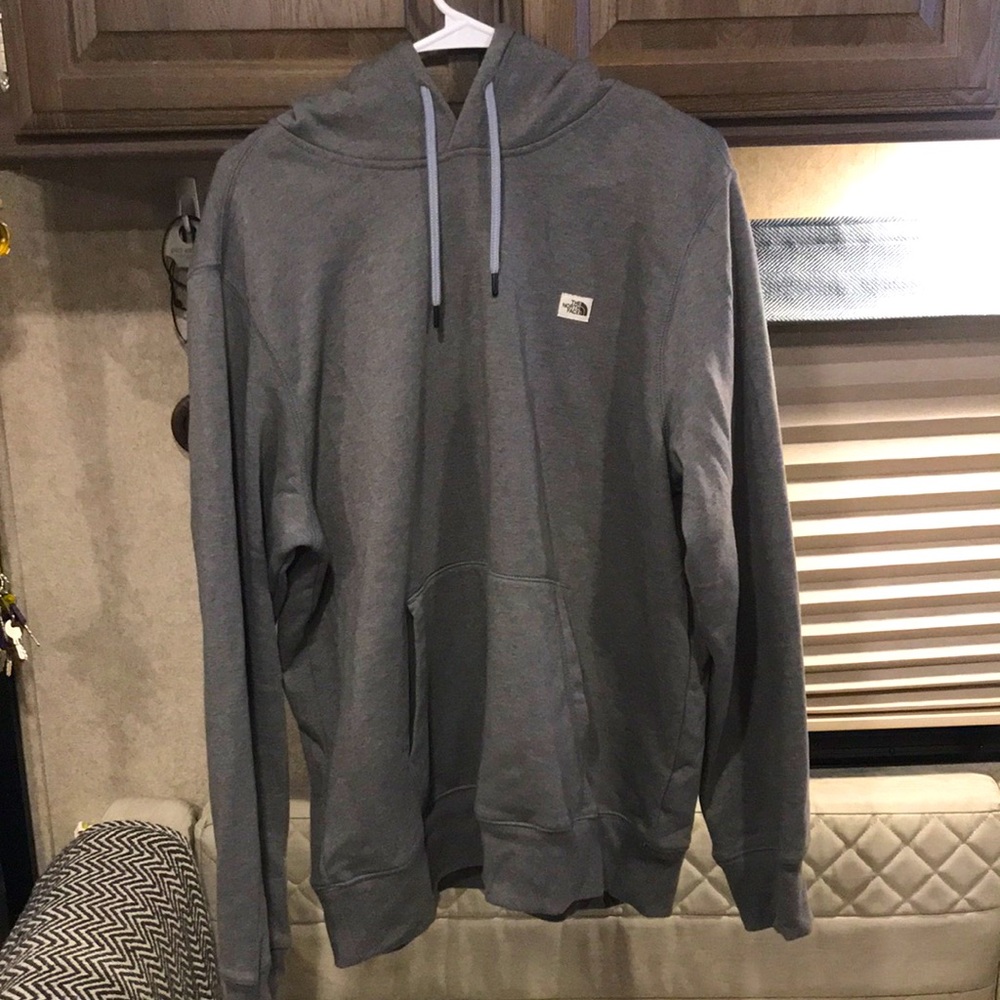The North Face hoodie grey with light blue drawstring size large